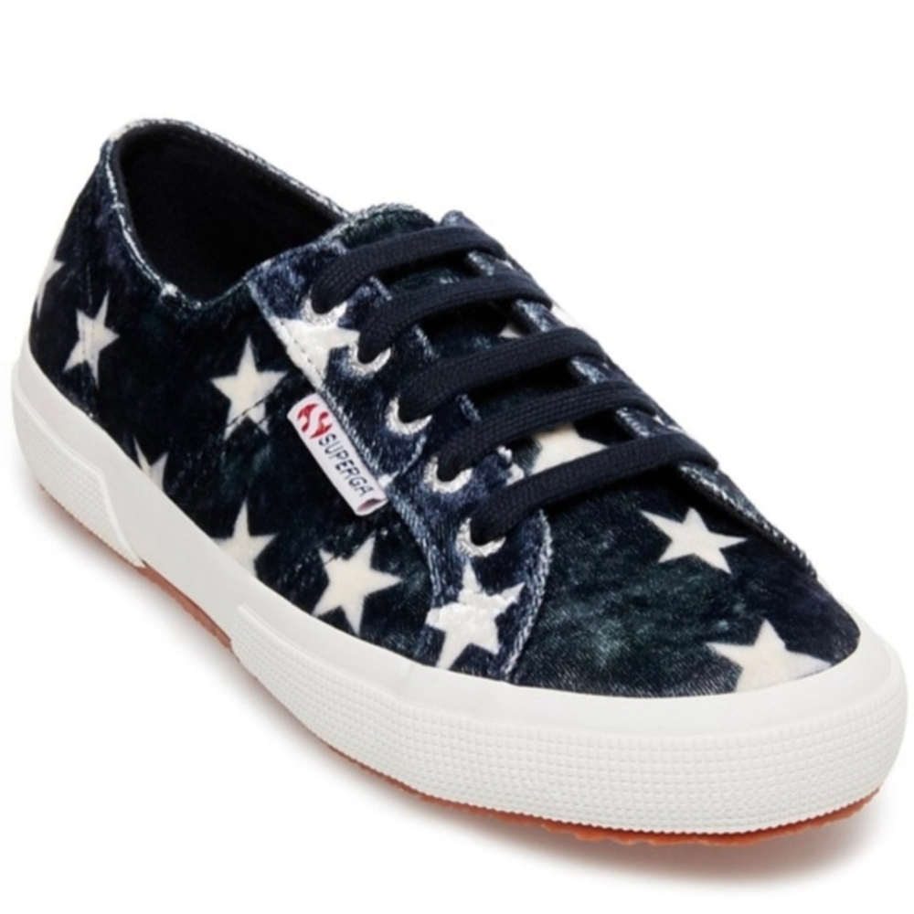 Anthropologie Superga Velvet Stars 90s Grunge Cotu Fantasy Sneakers Women's 6.5